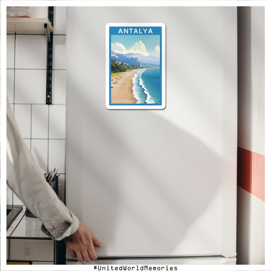 Antalya Konyaalti Beach Sunny Turquoise Coastline Travel Poster - Image 4