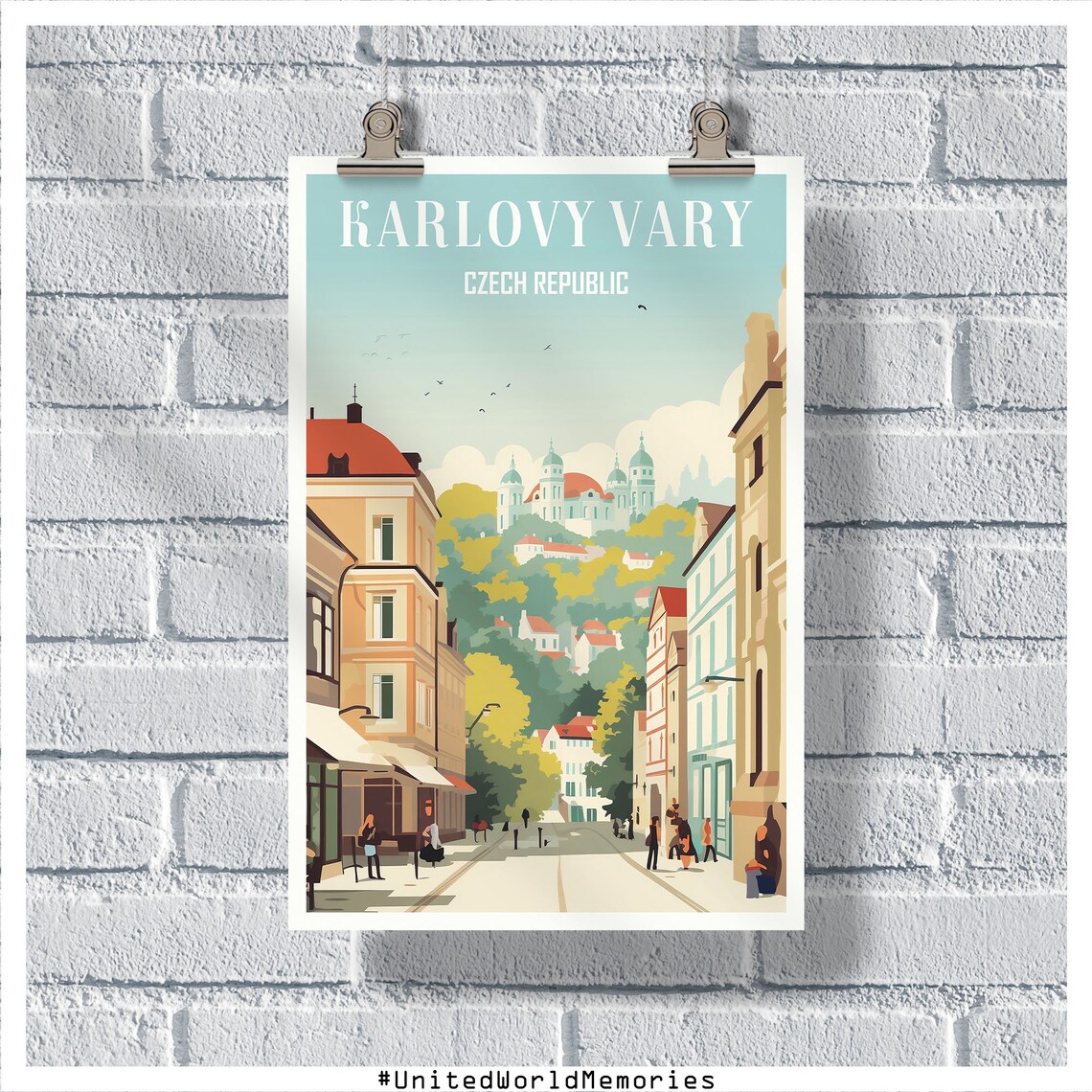 Karlovy Vary Travel Poster Czechia Poster Karlovy Vary Wall Art Karlovy Vary Gift Czechia Vintage Poster Czech Republic Poster
