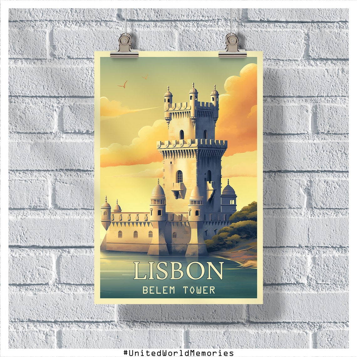 Lisbon Belem Tower Poster Lisbon Travel Poster Portugal Poster Lisbon Wall Art Lisbon Gifts Lisbon Portugal Poster Lisbon Print