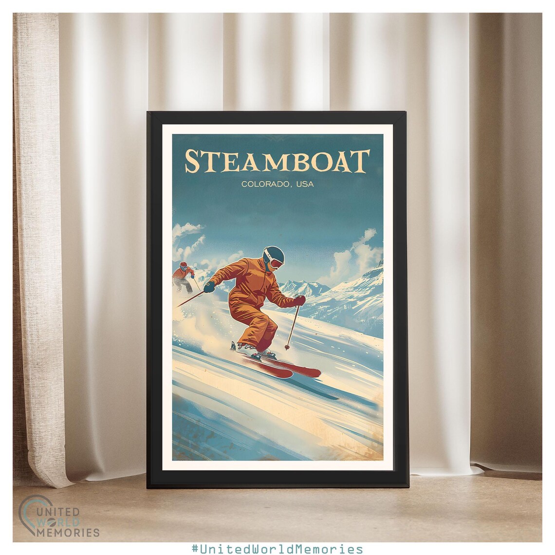 Steamboat Colorado Ski Resort Downhill Skiing Powder Run Poster - Image 4