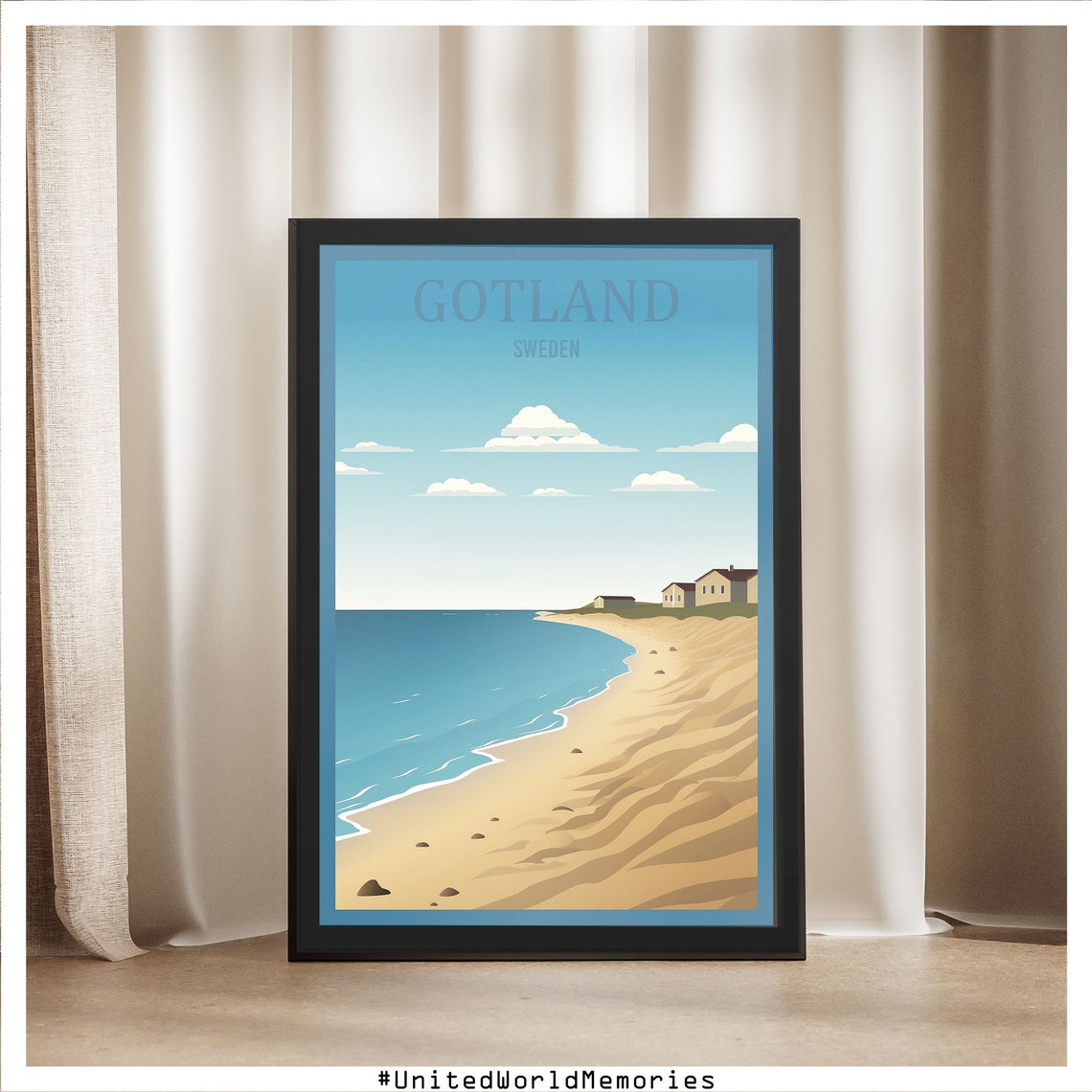 Gotland Sweden Tofta Sandy Beach Summer Minimal Travel Poster - Image 5