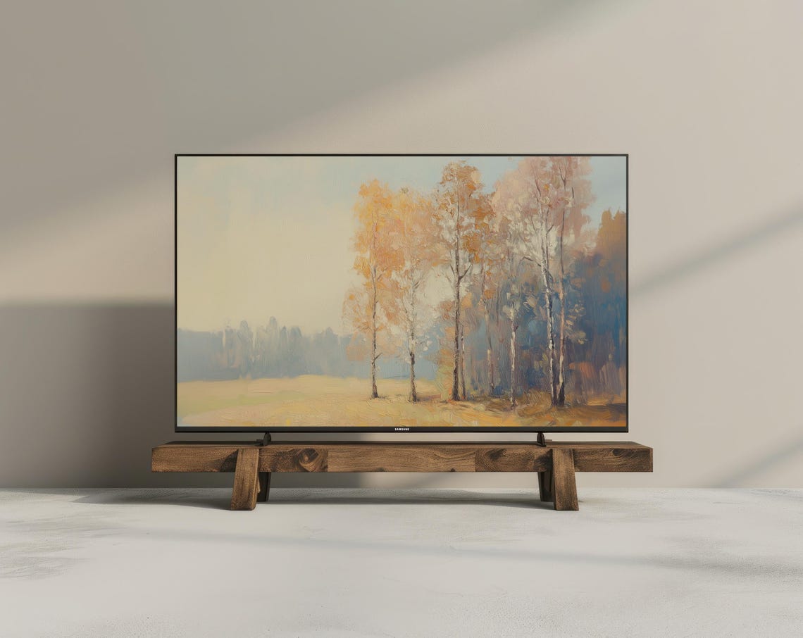 Golden Autumn Birch Forest Vintage Oil Painting Fall Wall Poster - Image 2