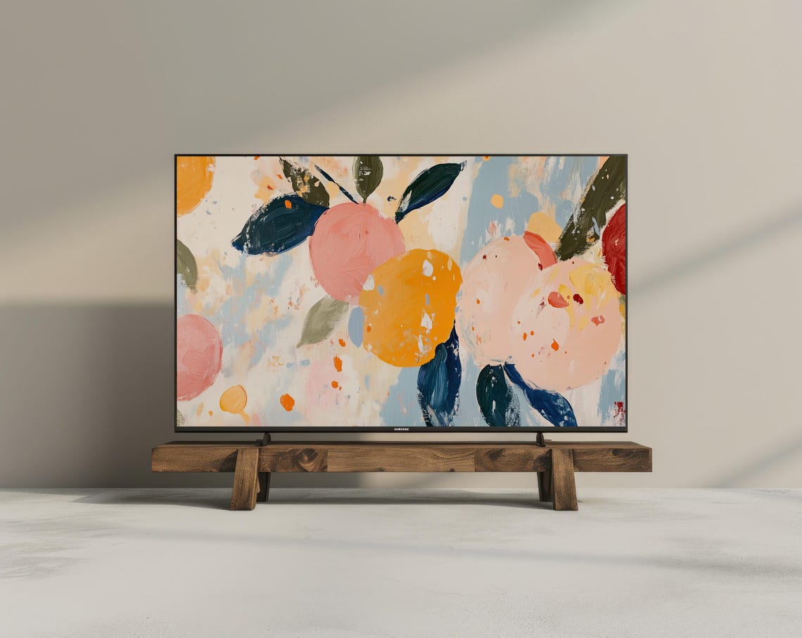 Abstract Citrus Fruit Painting Colorful Modern Art Frame TV Poster
