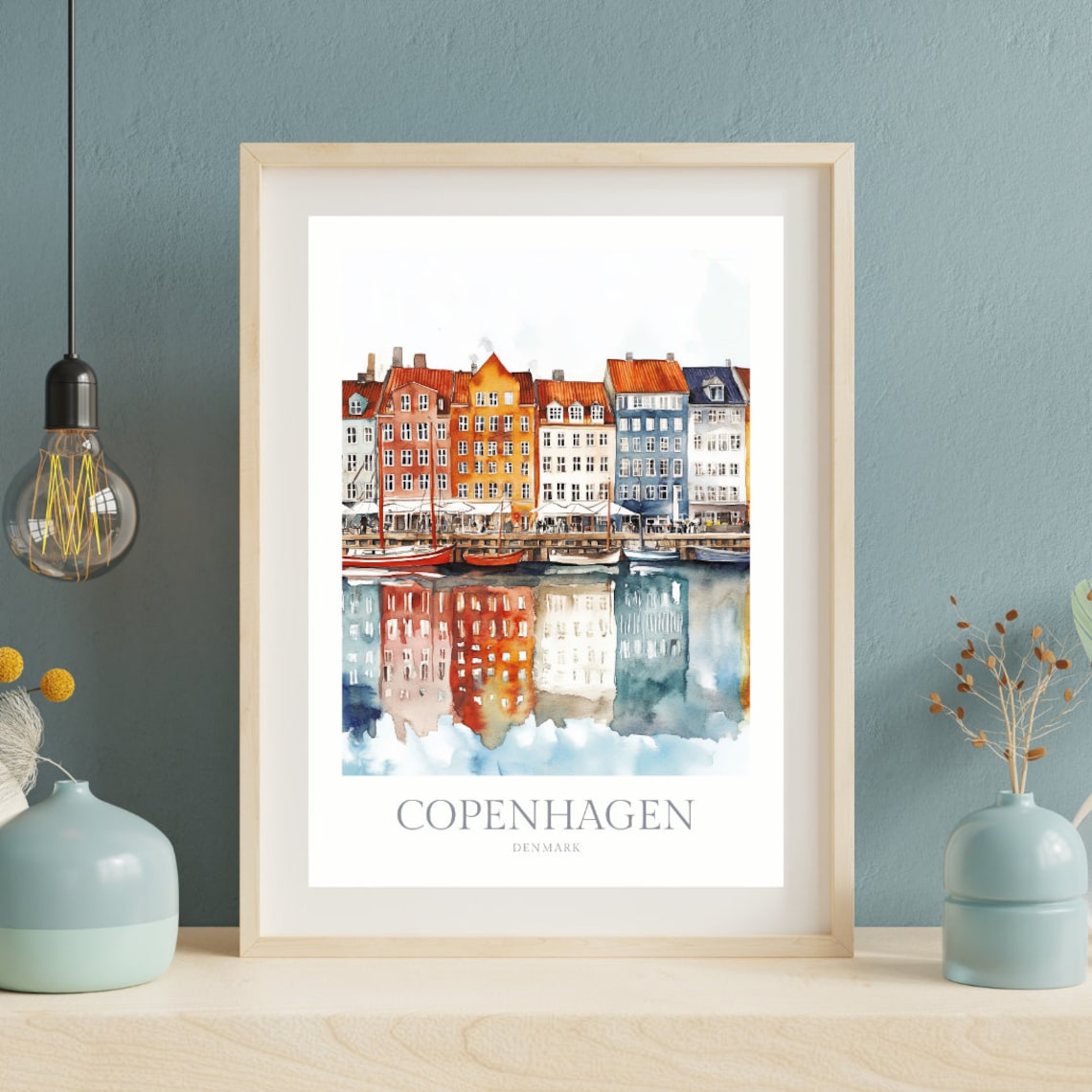 Copenhagen Denmark Watercolor Poster, Travel Poster - Image 2