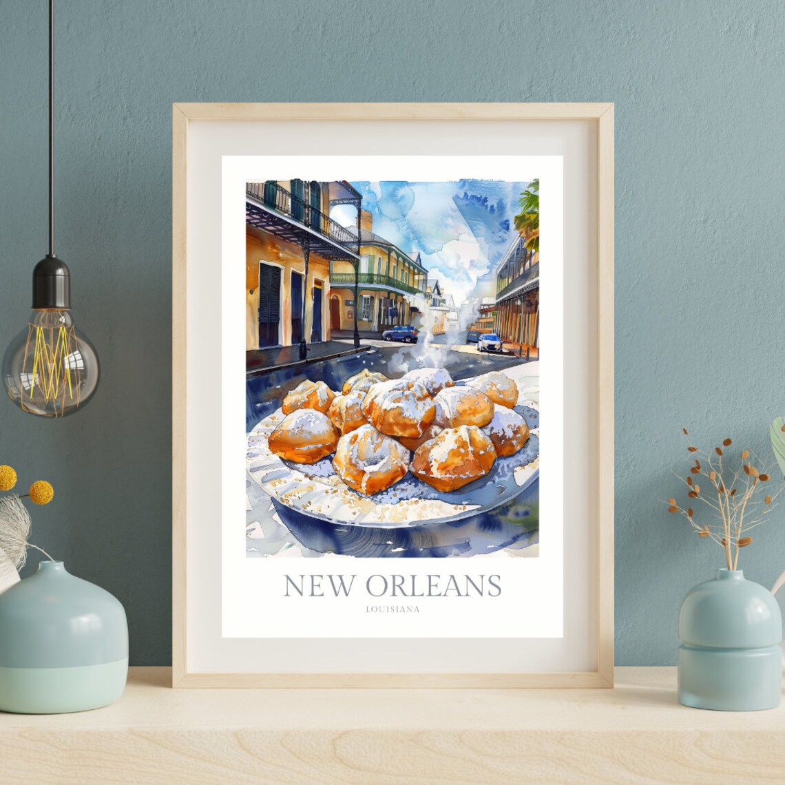 New Orleans Beignets Poster, Louisiana Travel Art Print - Image 2