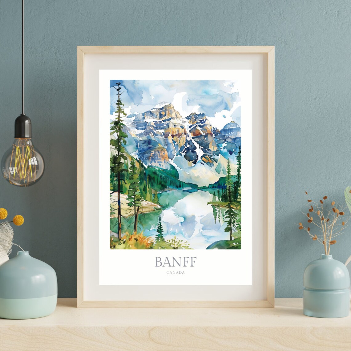 Banff National Park Watercolor Travel Poster, Canada - Image 2