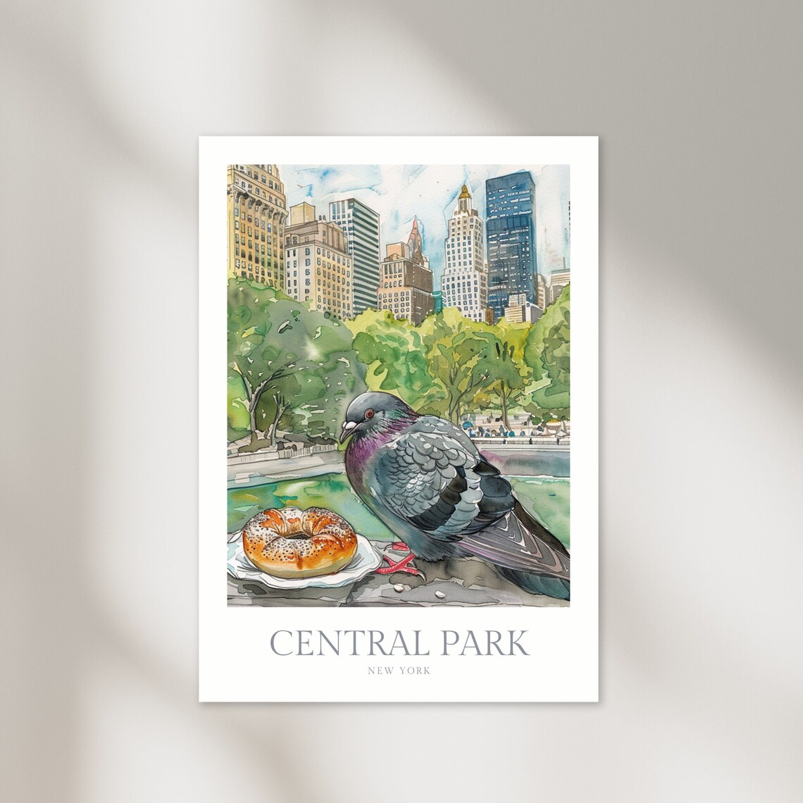 Central Park New York City Watercolor Art Print