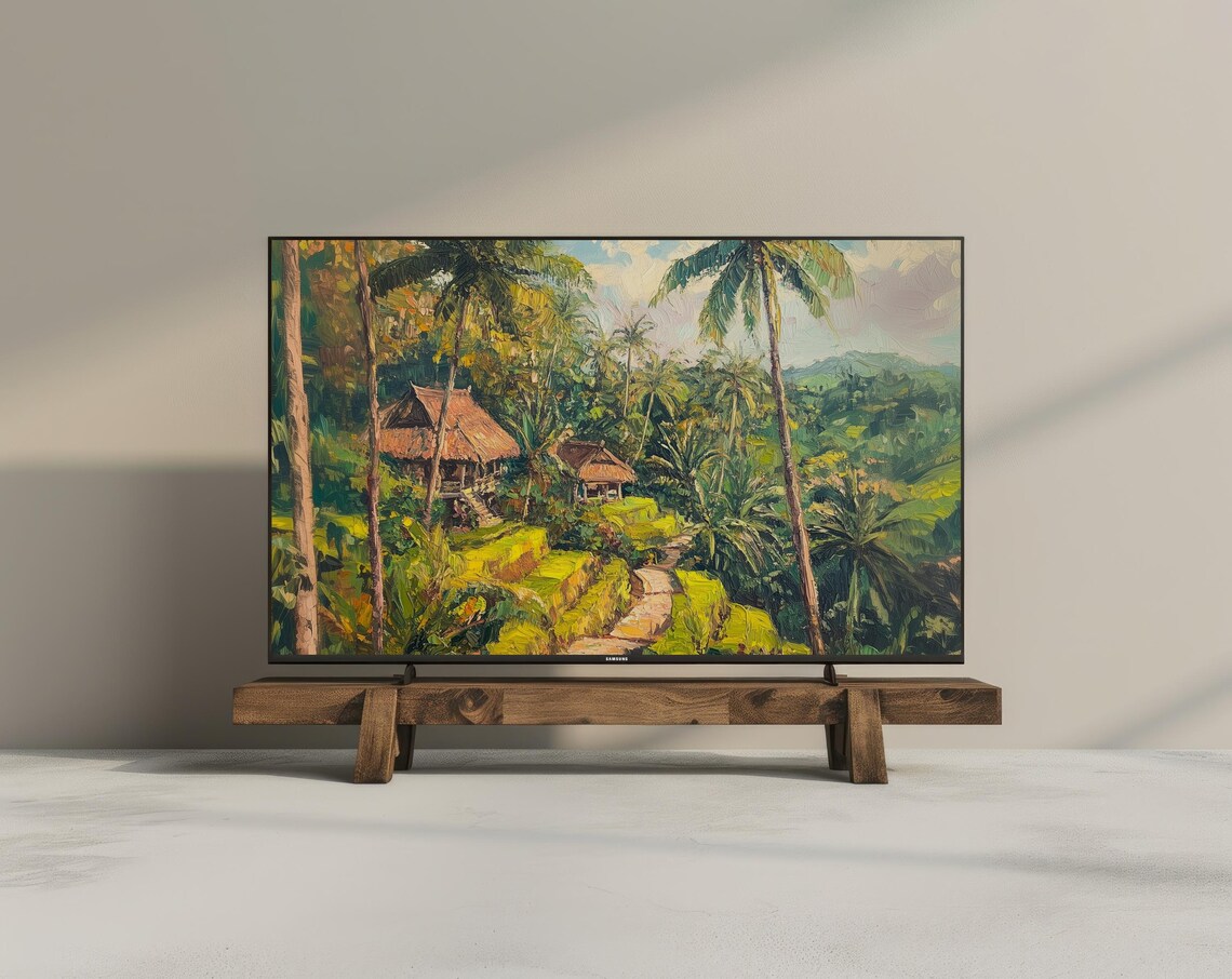 Vintage Bali Travel Poster, Retro Painting Art Print