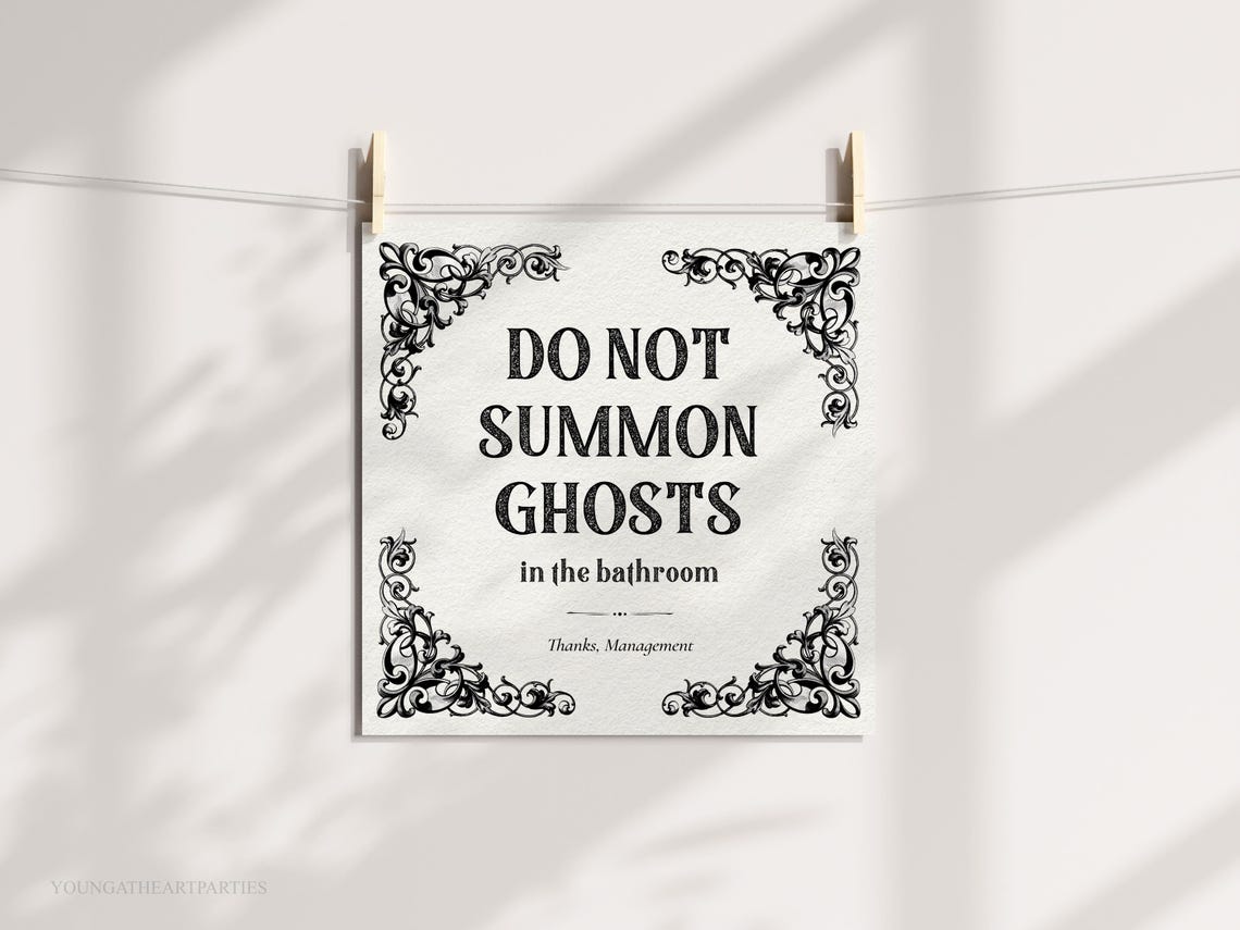 Do Not Summon Ghosts in the Bathroom Funny Quote Wall Decor Print - Image 4