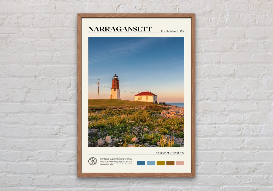 Narragansett Travel Poster, Rhode Island Photo Art