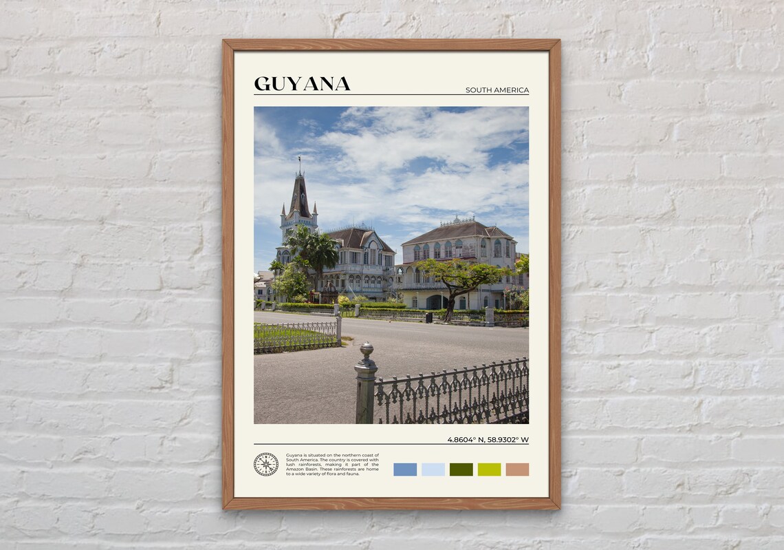 Guyana Travel Poster, South America Photo Print