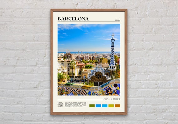 Barcelona Real Photo Travel Poster, Spain Wall Art