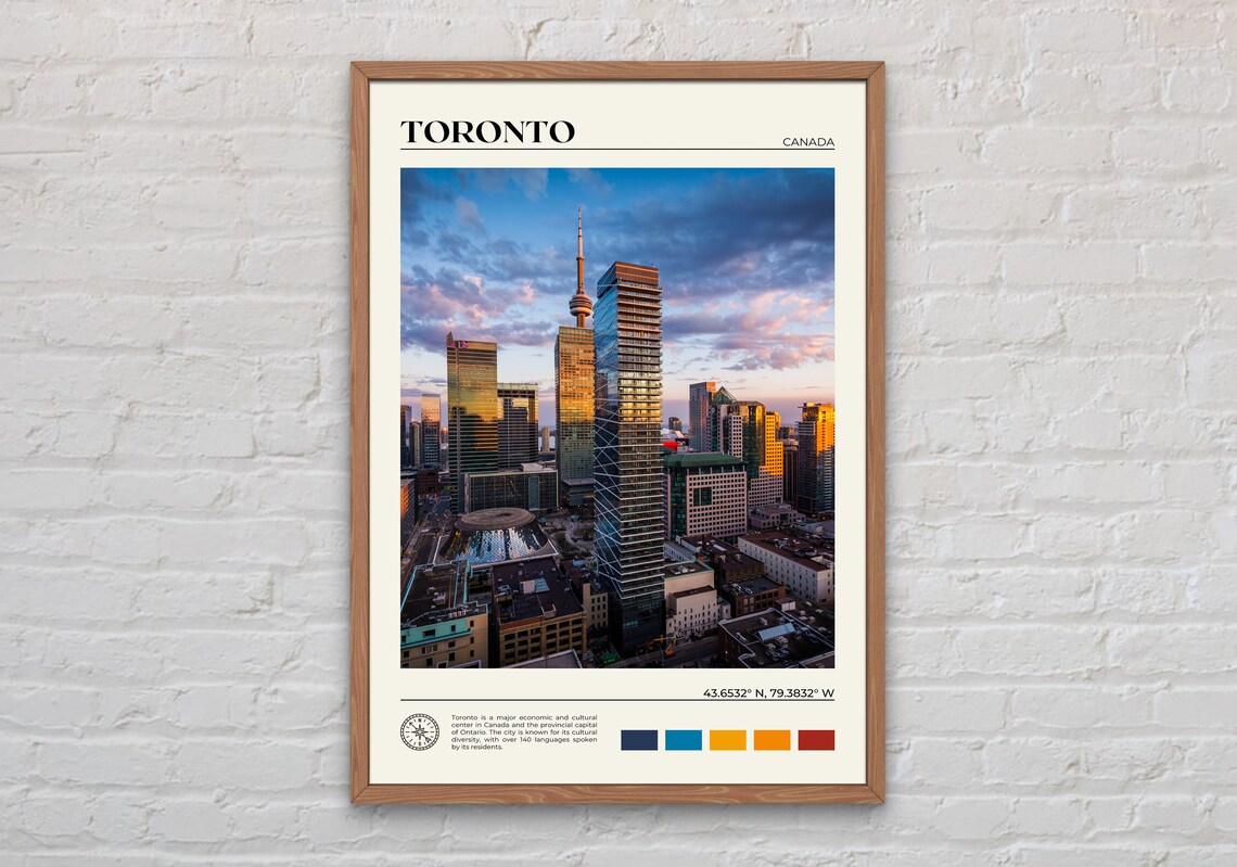 Toronto Real Photo Travel Poster, Canada Wall Art