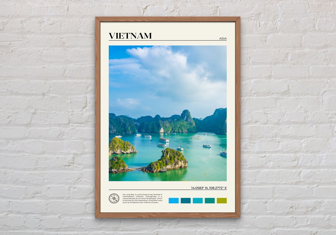 Vietnam Travel Photo Poster, Asia Wall Art Print