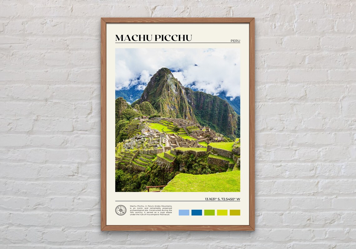 Machu Picchu Travel Poster, Peru Photo Print