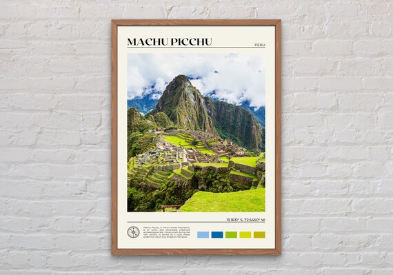 Machu Picchu Travel Poster, Peru Photo Print