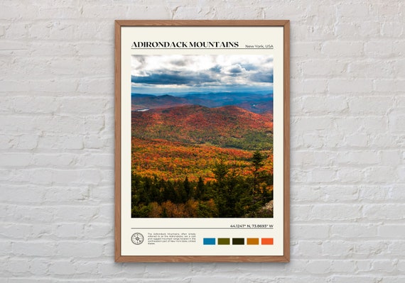 Adirondack Mountains Travel Poster, New York Photo