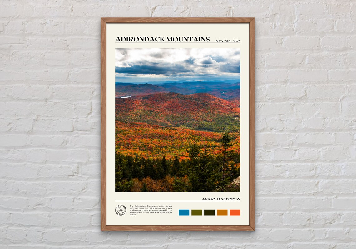 Adirondack Mountains Travel Poster, New York Photo