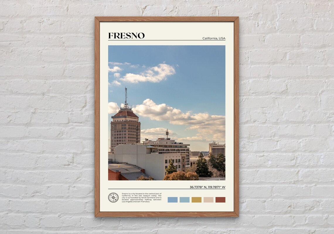 Fresno Real Photo Print, California Wall Decor