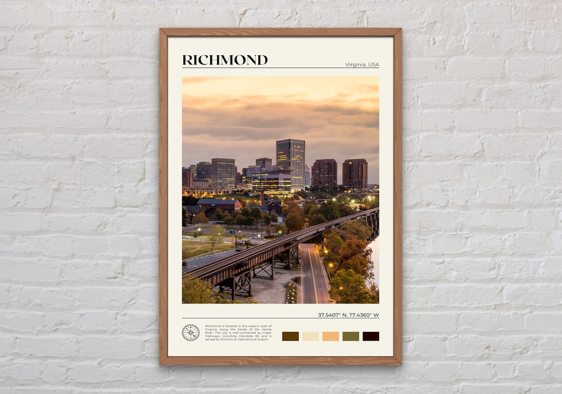 Real Photo Richmond Travel Poster, Virginia Wall Art