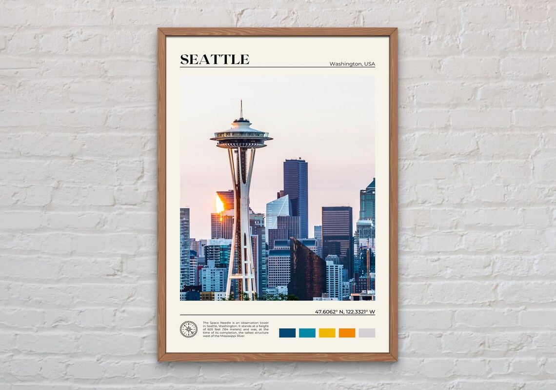 Seattle Real Photo Poster, Washington USA Travel