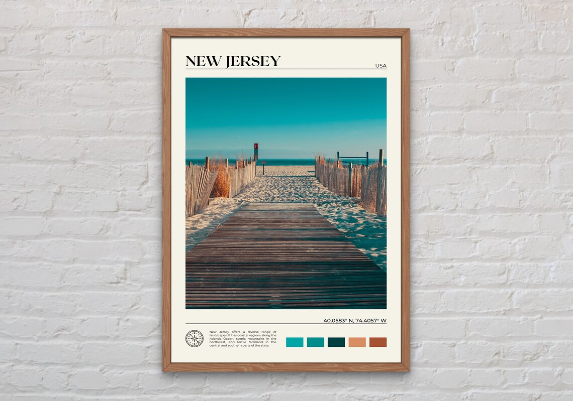 New Jersey Real Photo Art Print, USA Decor