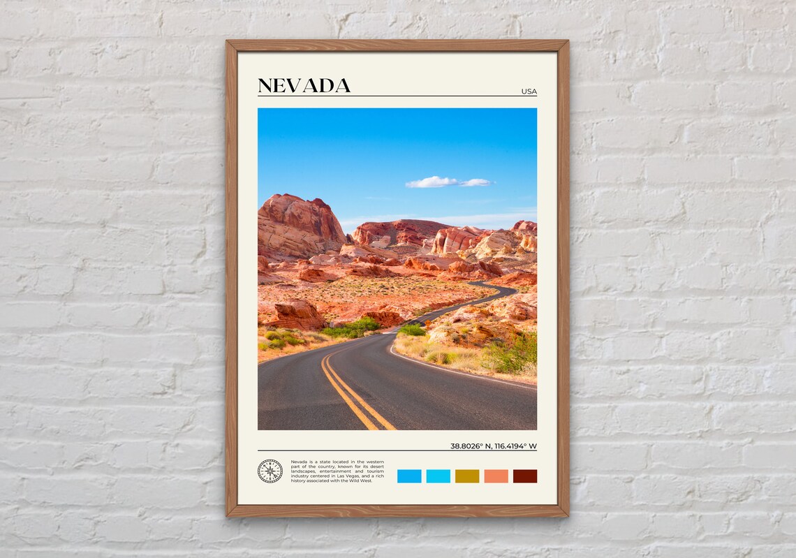 Nevada Travel Photo Poster, United States Wall Art