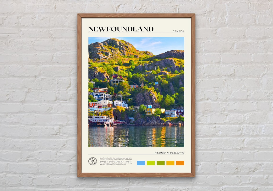 Newfoundland Travel Poster, Real Photo Wall Art
