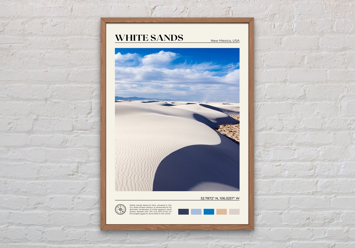 White Sands National Park Travel Poster, New Mexico