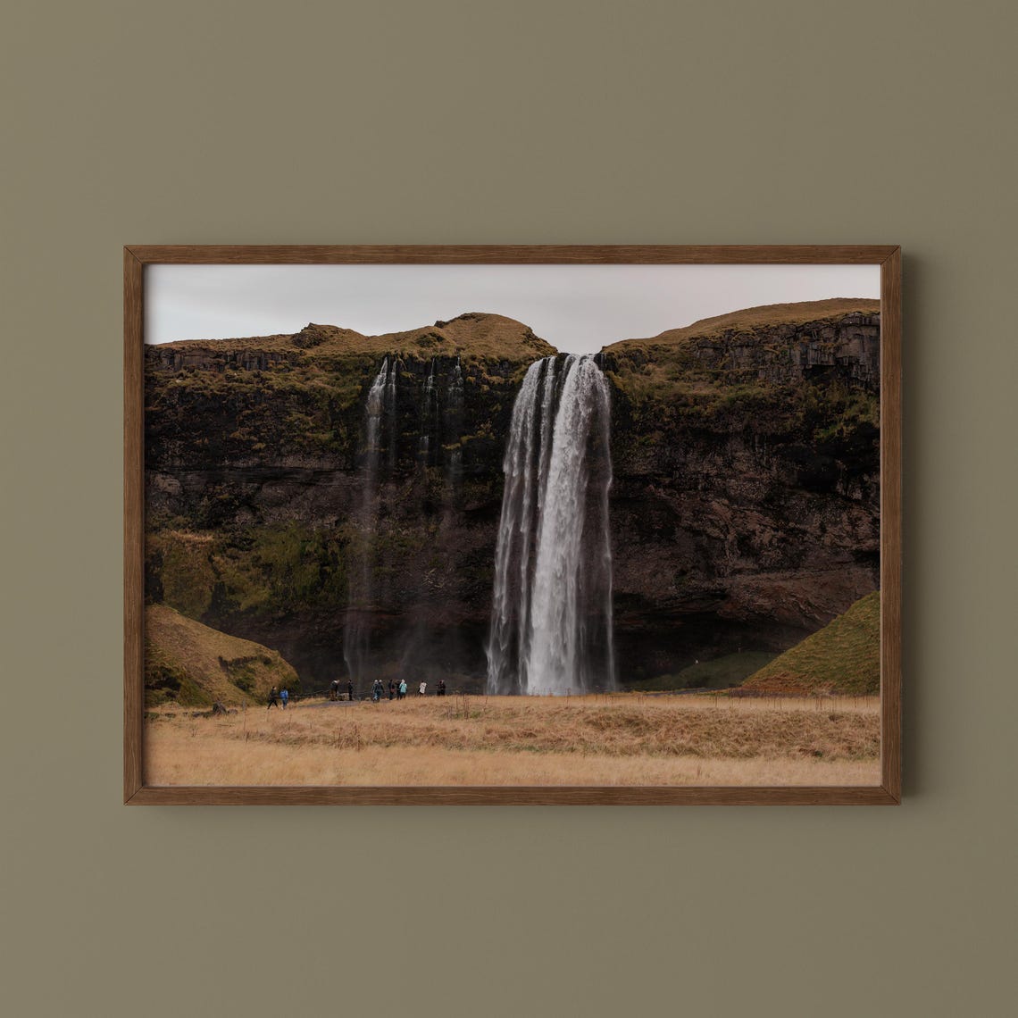 Seljalandsfoss Iceland Waterfall Dramatic Nature Travel Poster