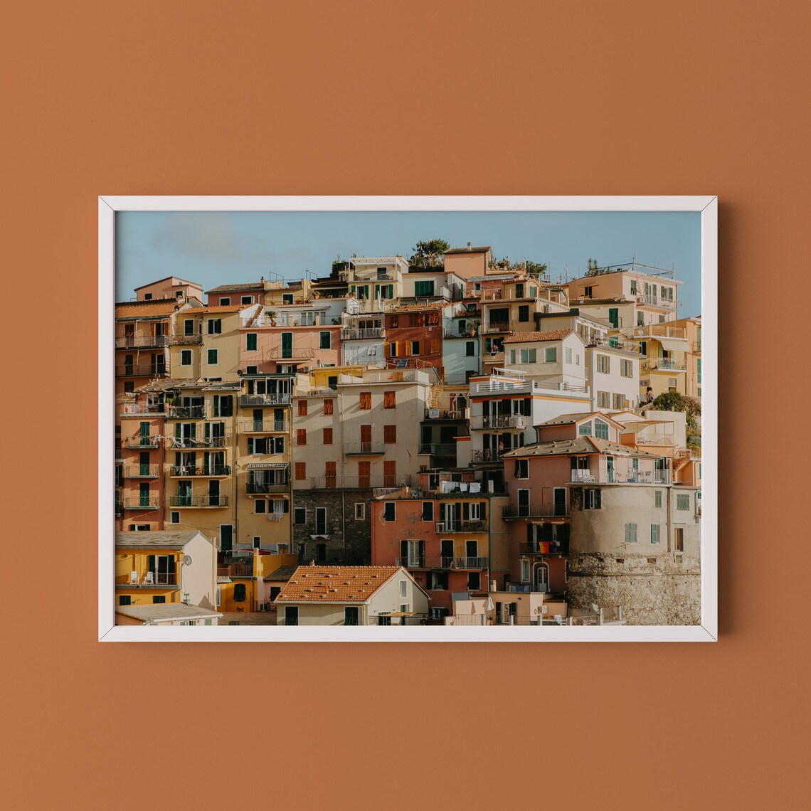 Manarola Cinque Terre Colorful Hillside Houses Italy Photo Poster