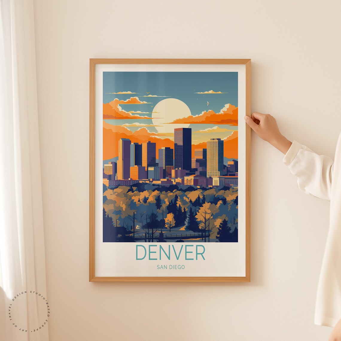 Denver Travel Poster Denver San Diego Wall Art Denver Travel Print Custom Travel Poster Birthday Gifts Home Decor - Image 2