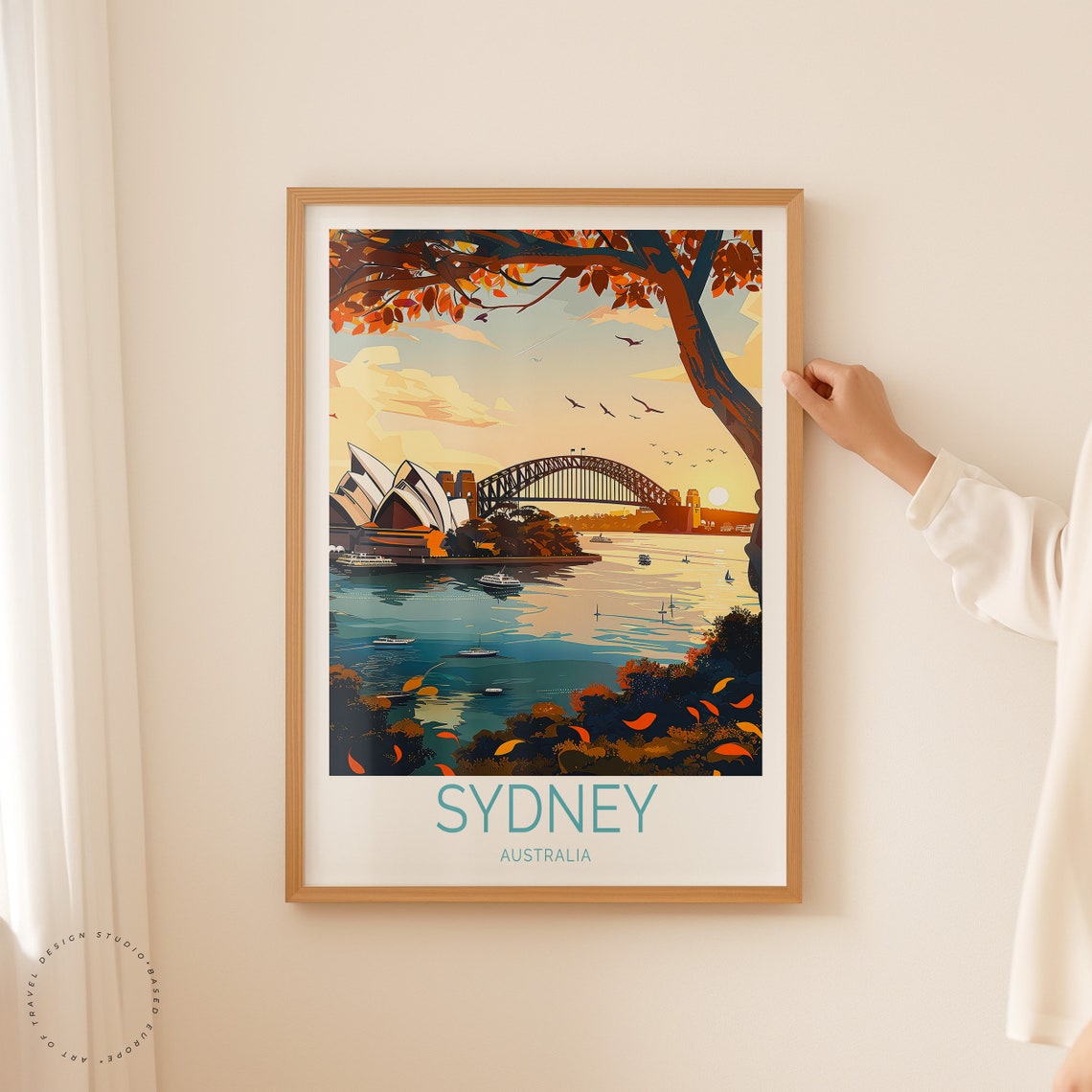 Sydney Australia Harbour Opera House At Sunset Travel Poster - Image 2