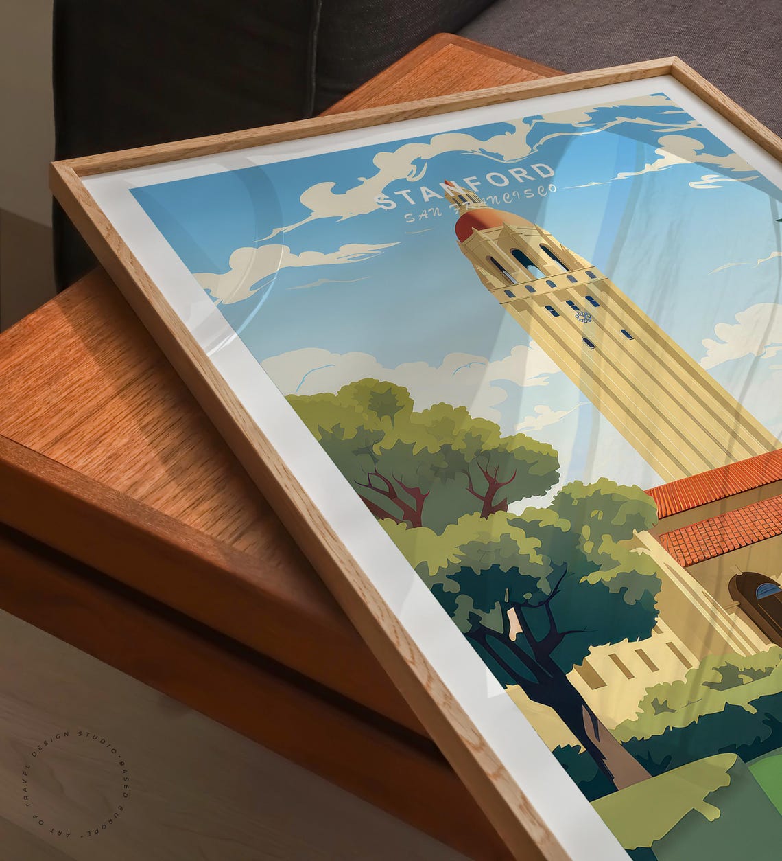 Stanford San Francisco Hoover Tower Campus Grounds Travel Poster - Image 3