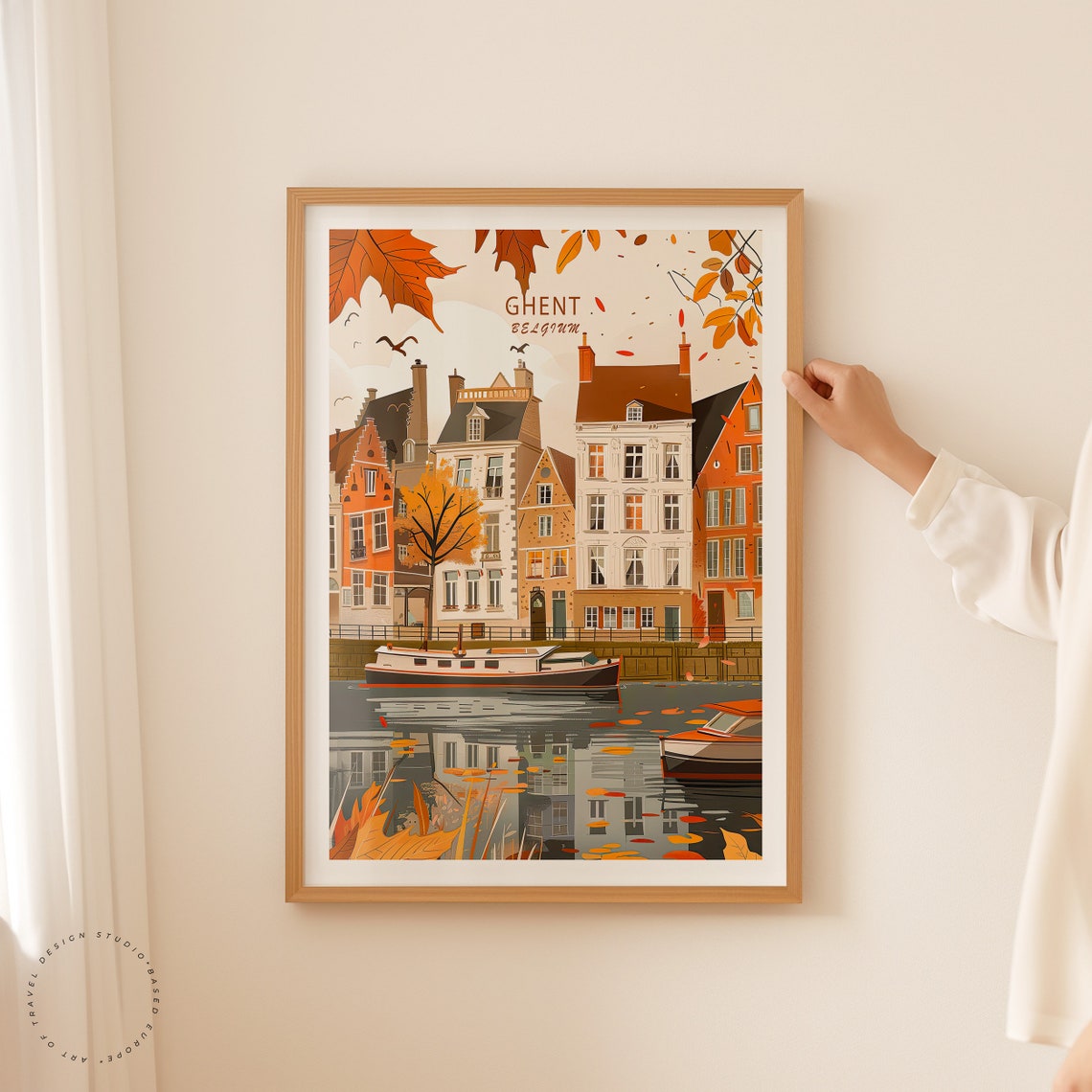 Ghent Belgium Travel Print Europe Wall Art Print Ghent Travel Poster Belgium Gifts Personalised Gifts Birthday Present - Image 2