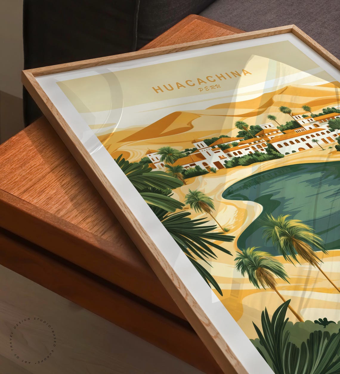 Huacachina Peru Desert Lagoon Palm Trees Village Travel Poster - Image 6