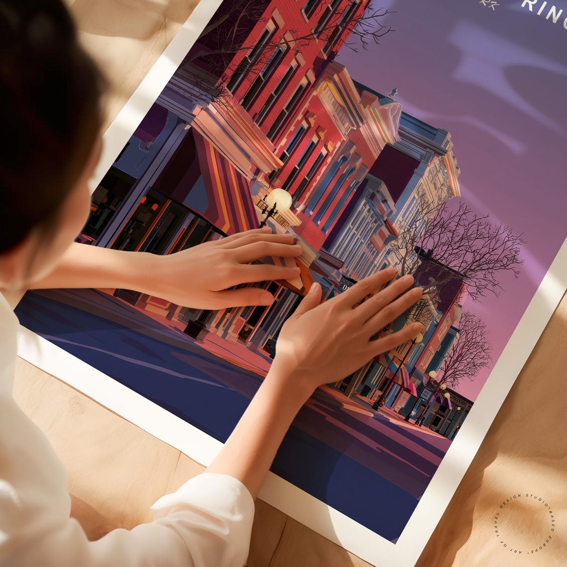 Saratoga Springs New York Historic Downtown Vintage Travel Poster - Image 3