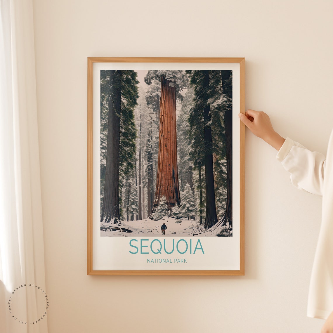 Sequoia National Park Winter Snow Giant Redwoods Forest Travel Poster - Image 2