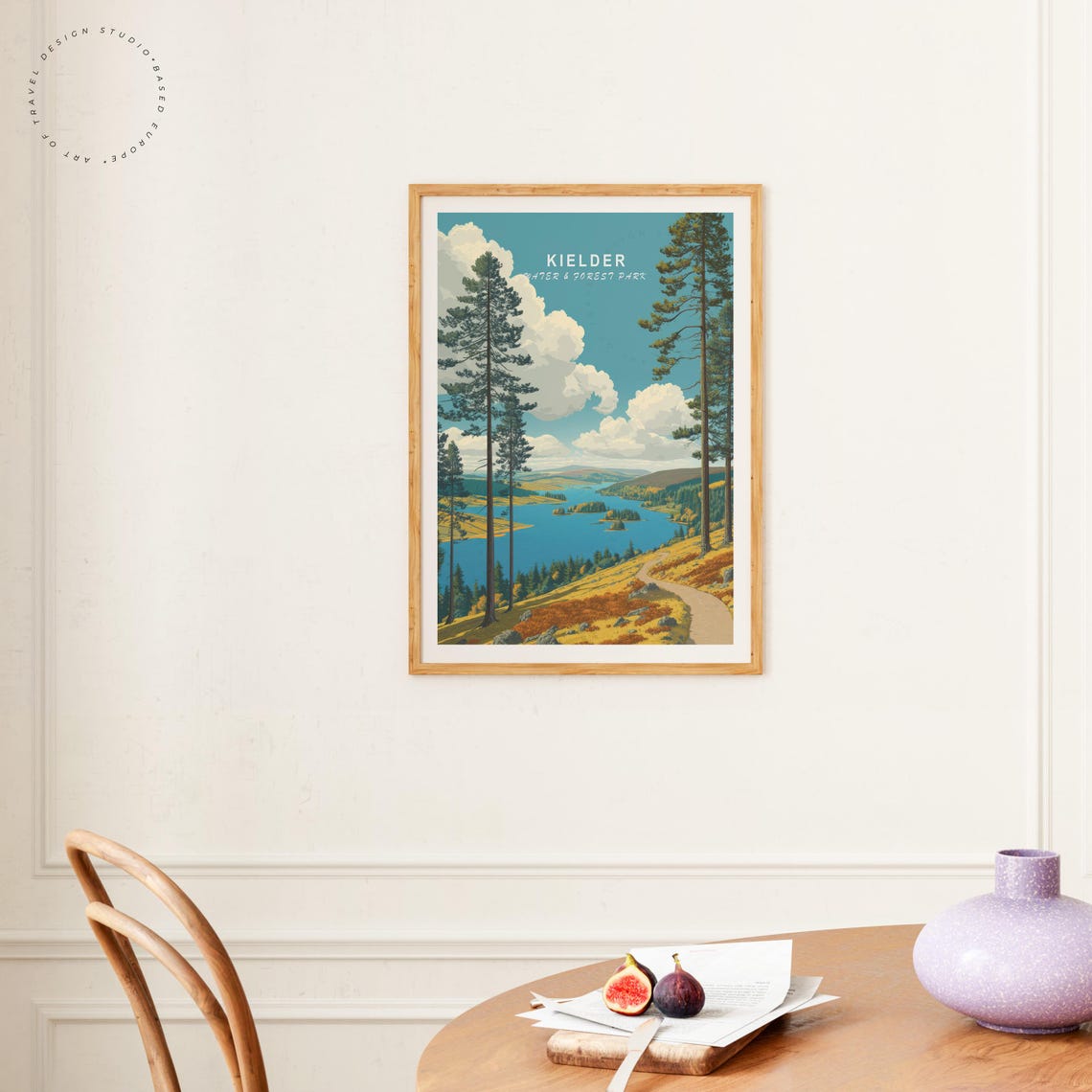 Kielder Water Forest Park Reservoir Pine Viewpoint Retro Travel Poster - Image 4