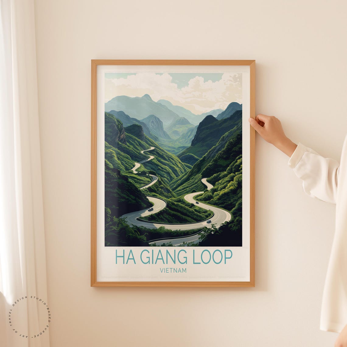 Ha Giang Loop Vietnam Green Mountain Valley Road Travel Poster - Image 5