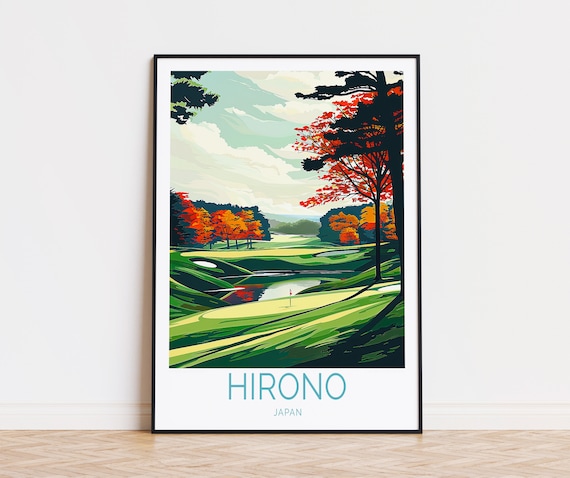 Hirono Japan Scenic Autumn Golf Course Fairway Maple Trees Poster