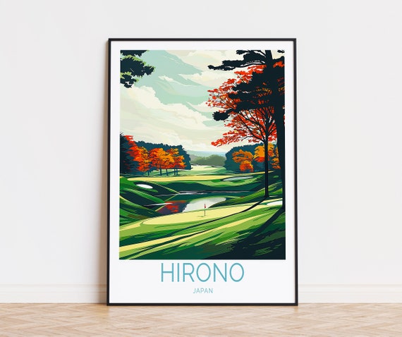 Hirono Travel Poster Japan Wall Art Golf Club Print Home Decor Custom Birthday Gifts