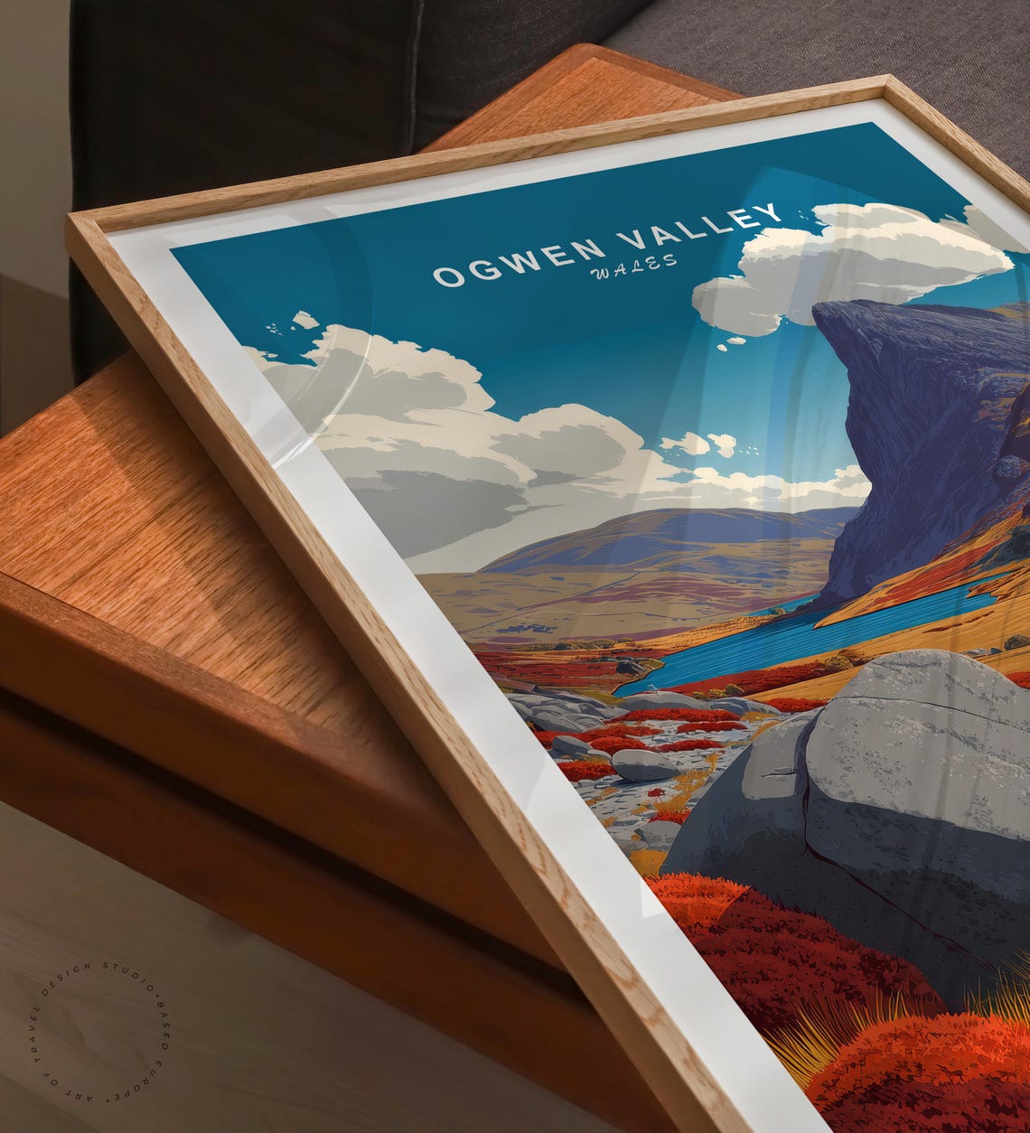 Ogwen Valley Travel Poster, Wales Minimalist Landscape - Image 6