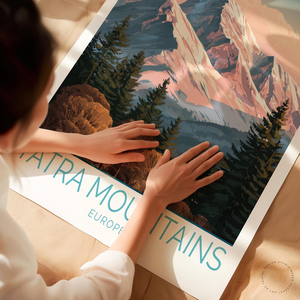 Tatra Mountains Europe Snowcapped Peak Golden Dawn Travel Poster - Image 3