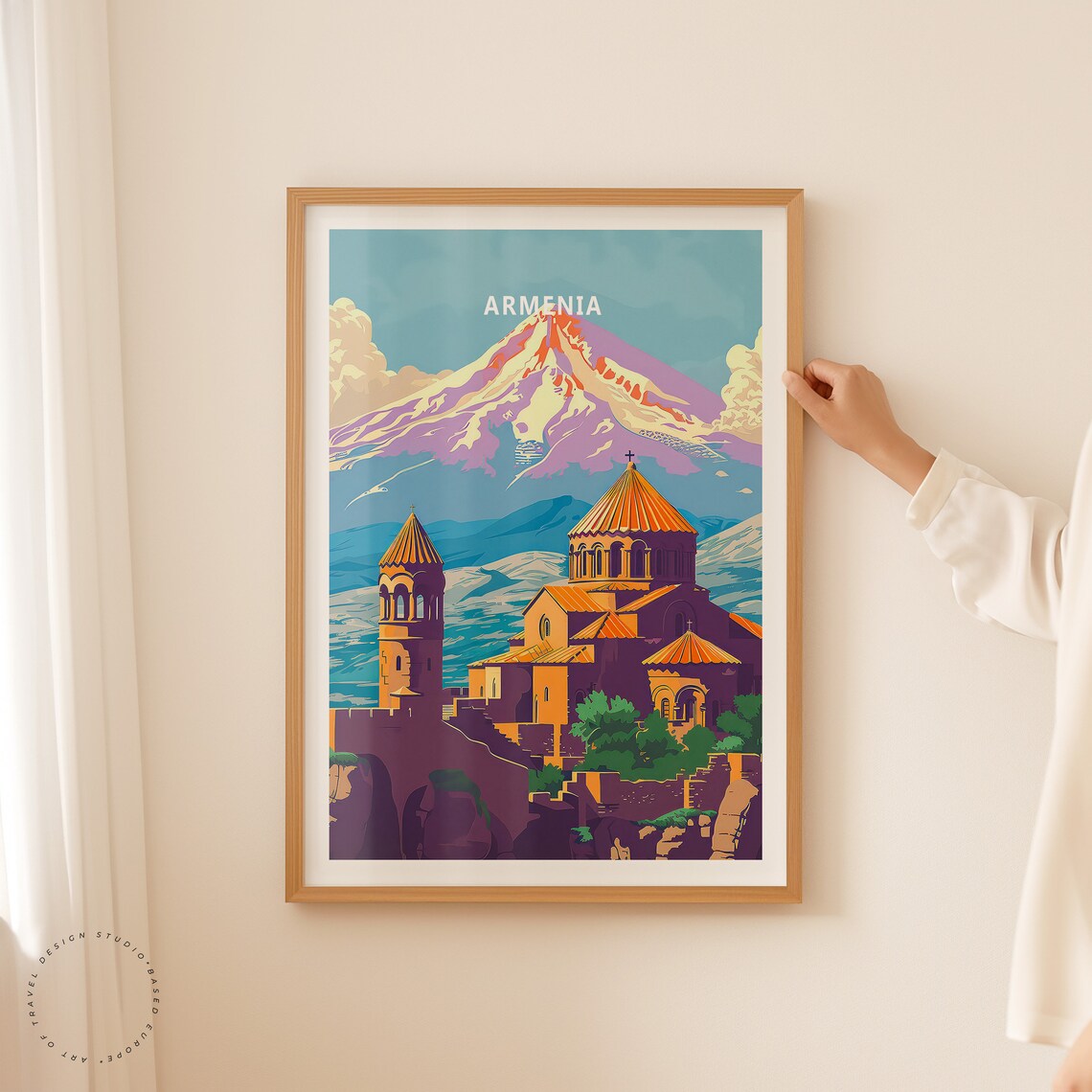 Armenia Travel Poster, Geghard Monastery Art Print - Image 2