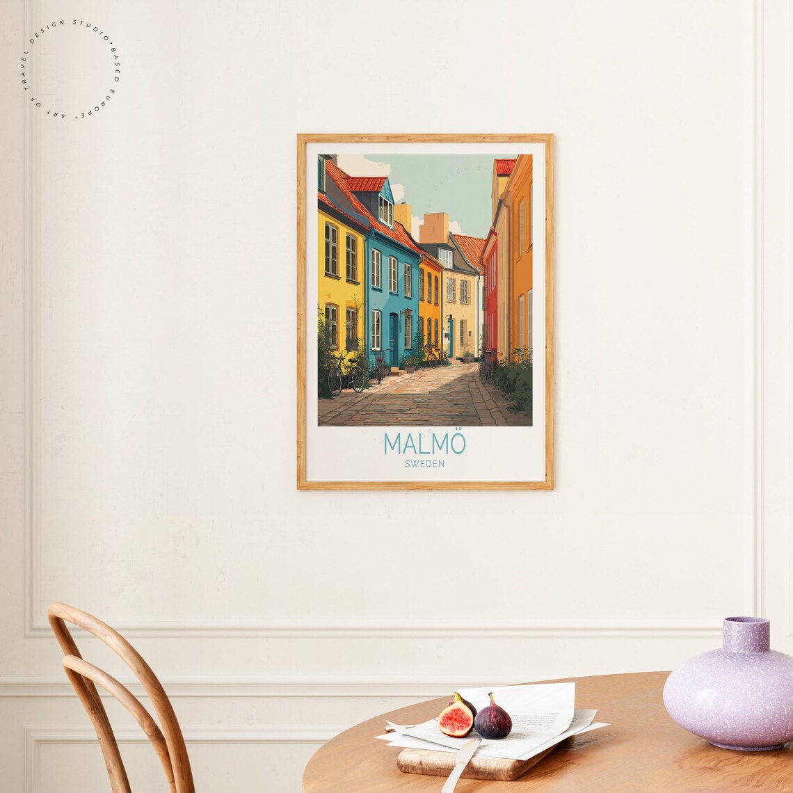 Malmo Sweden Old Town Colorful Historic Houses Street Travel Poster - Image 4