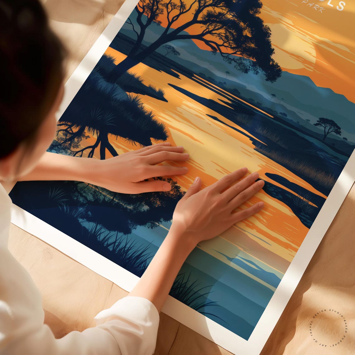 Mana Pools National Park Sunset River Acacia Tree Safari Poster - Image 3