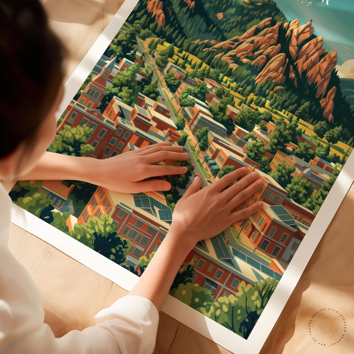 Boulder Colorado Flatirons Red Rocks Main Street View Travel Poster - Image 3