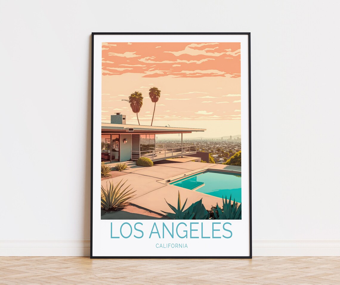 Los Angeles City Travel Poster, California Wall Art