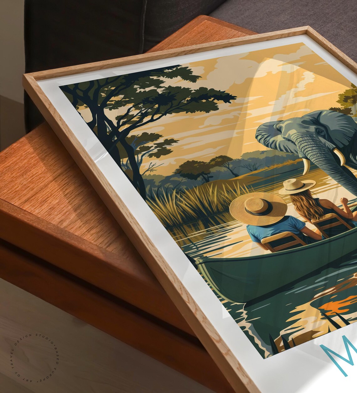 Mana Pools National Park Elephant Encounter Canoe Safari Travel Poster - Image 6